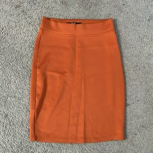 Orange pencil skirt